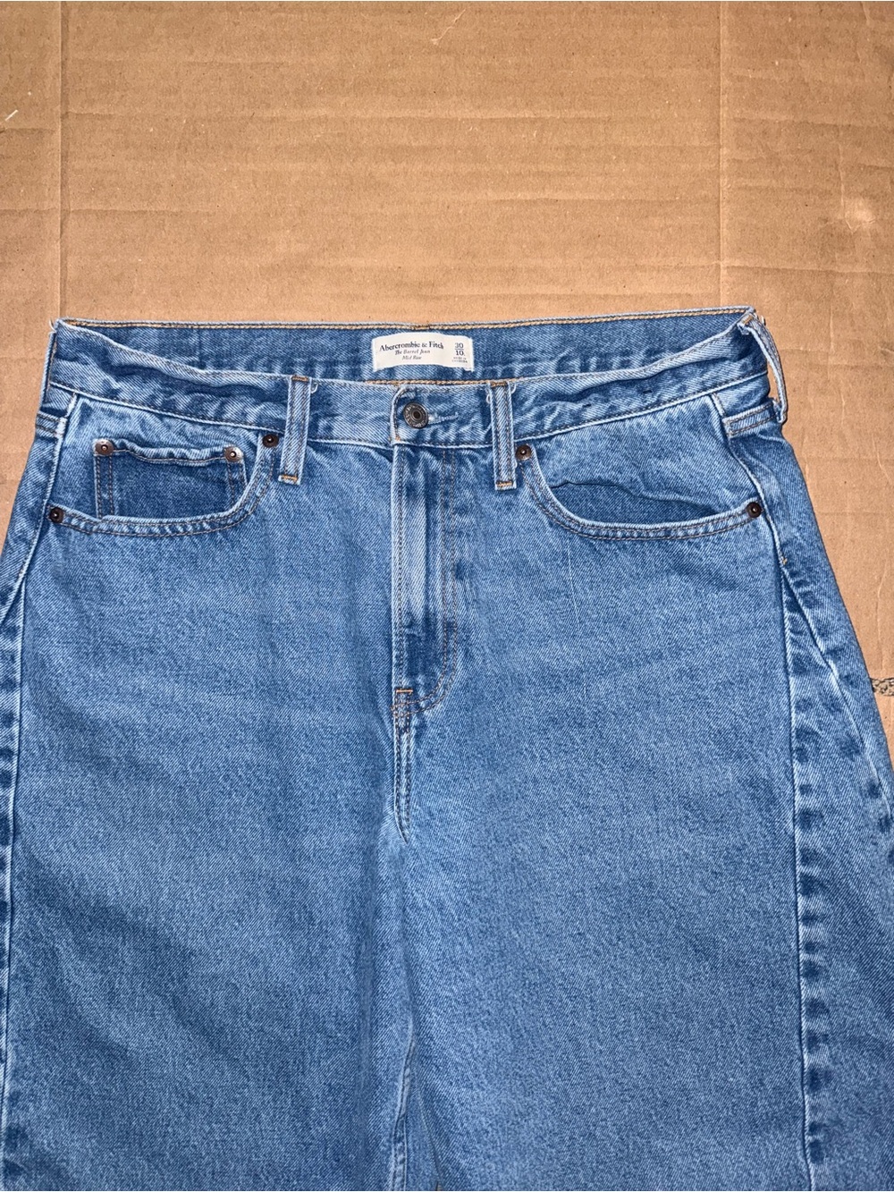 Abercrombie & Fitch Curve Love Barrel Jeans Women’s Size 30/10L Blue Denim - Picture 4 of 11